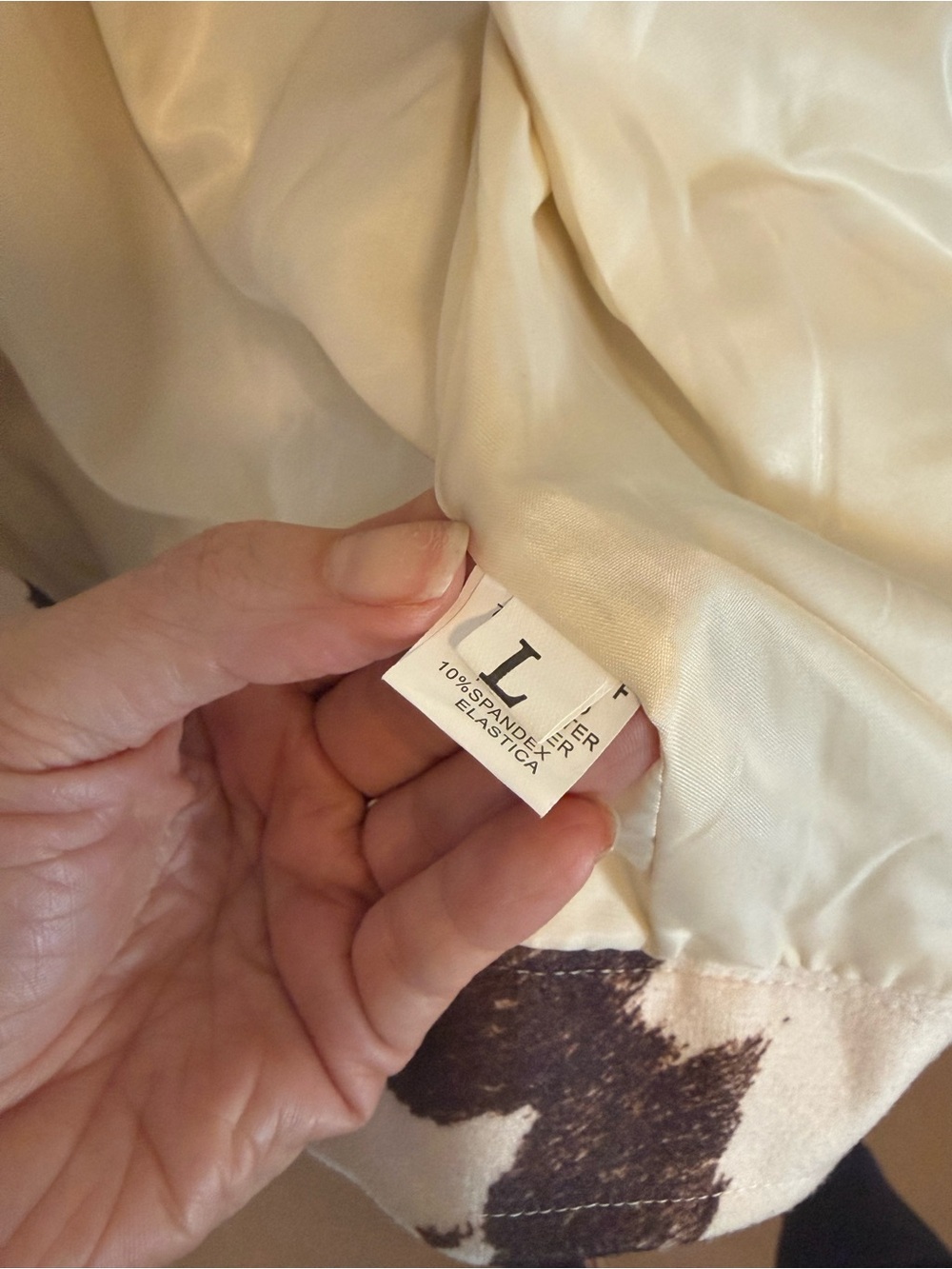 Cow Print Button Western Jacket Cream & Brown - Picture 4 of 5